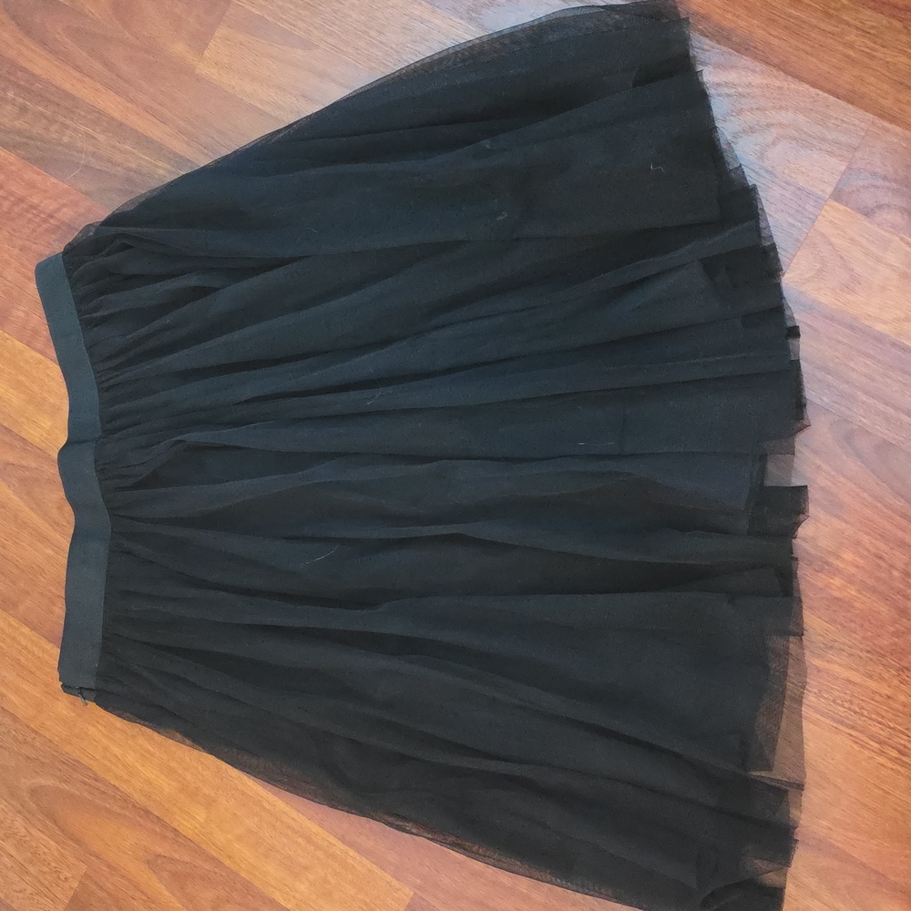 French Connection Black A-Line Tulle Skirt